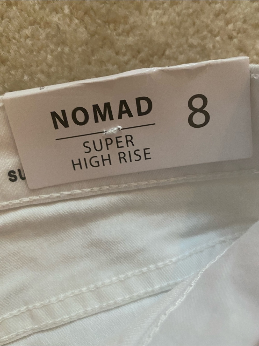 Nicole miller NWT white nomad size 8 super high rise shorts - Picture 3 of 8